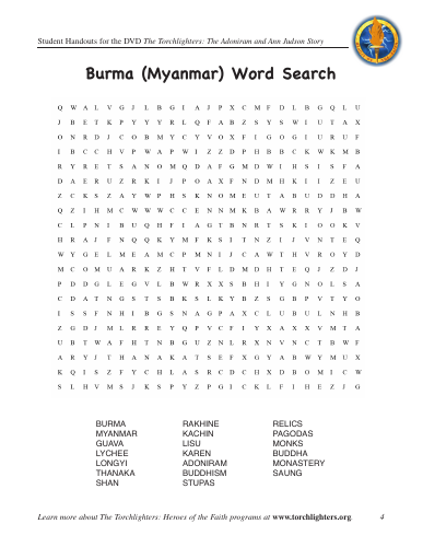 Judson Student-4 Word Search